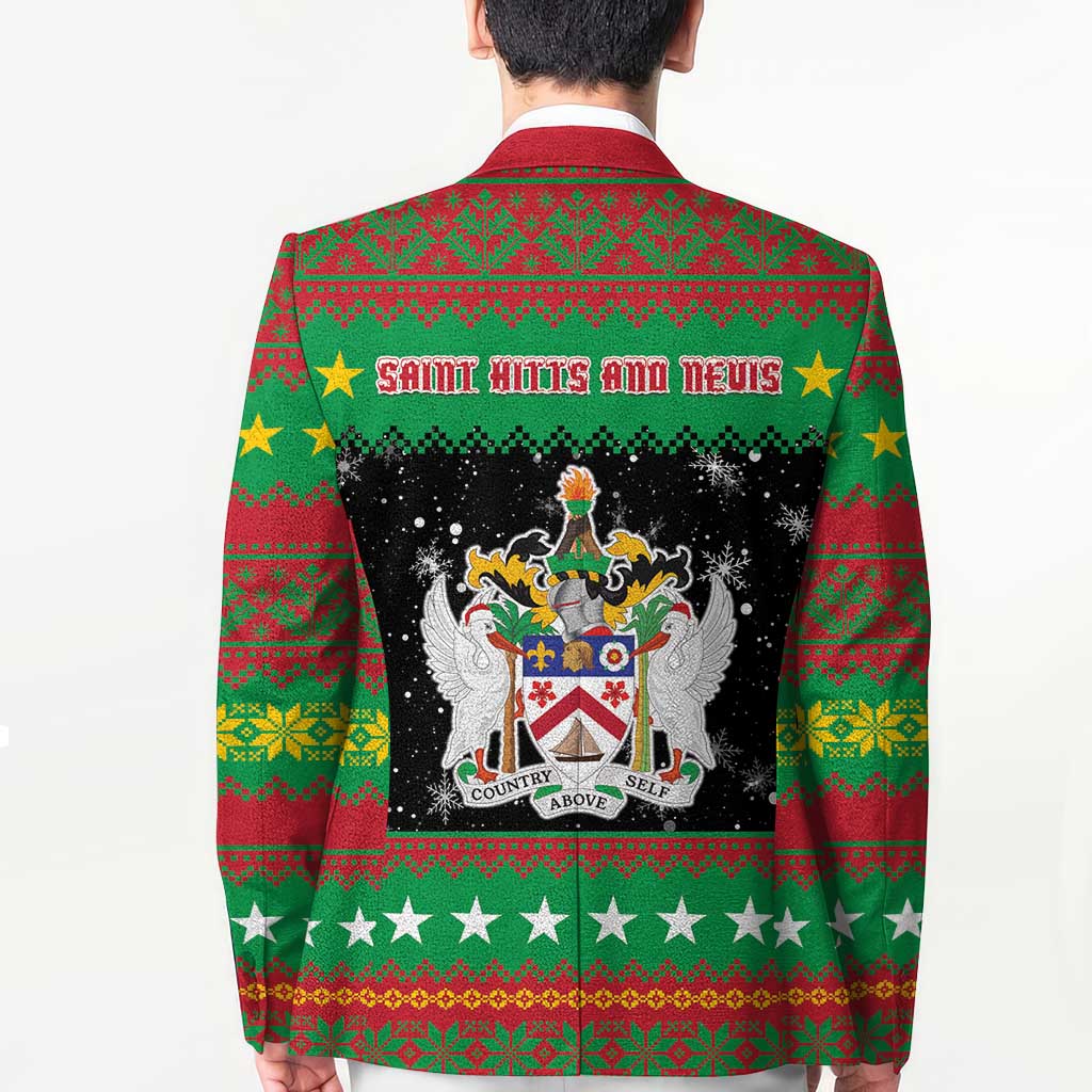 Saint Kitts And Nevis Christmas Blazer Coat Of Arms Xmas Vibe - Wonder Print Shop