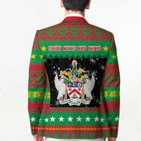 Saint Kitts And Nevis Christmas Blazer Coat Of Arms Xmas Vibe - Wonder Print Shop