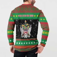 Saint Kitts And Nevis Christmas Button Sweatshirt Coat Of Arms Xmas Vibe - Wonder Print Shop