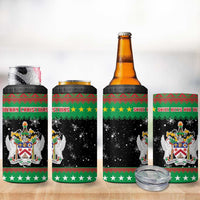 Saint Kitts And Nevis Christmas 4 in 1 Can Cooler Tumbler Coat Of Arms Xmas Vibe - Wonder Print Shop