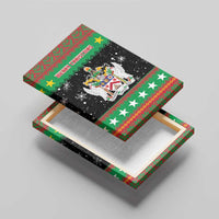 Saint Kitts And Nevis Christmas Canvas Wall Art Coat Of Arms Xmas Vibe - Wonder Print Shop