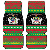 Saint Kitts And Nevis Christmas Car Mats Coat Of Arms Xmas Vibe - Wonder Print Shop