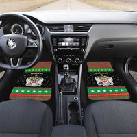 Saint Kitts And Nevis Christmas Car Mats Coat Of Arms Xmas Vibe - Wonder Print Shop