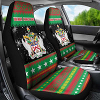 Saint Kitts And Nevis Christmas Car Seat Cover Coat Of Arms Xmas Vibe - Wonder Print Shop
