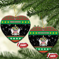 Saint Kitts And Nevis Christmas Ceramic Ornament Coat Of Arms Xmas Vibe - Wonder Print Shop