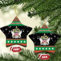 Saint Kitts And Nevis Christmas Ceramic Ornament Coat Of Arms Xmas Vibe - Wonder Print Shop