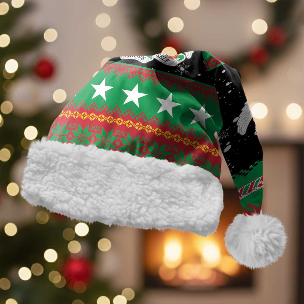 Saint Kitts And Nevis Christmas Santa Hat Coat Of Arms Xmas Vibe - Wonder Print Shop