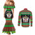 Saint Kitts And Nevis Christmas Couples Matching Mermaid Dress and Long Sleeve Button Shirt Coat Of Arms Xmas Vibe - Wonder Print Shop