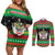 Saint Kitts And Nevis Christmas Couples Matching Off Shoulder Short Dress and Long Sleeve Button Shirt Coat Of Arms Xmas Vibe - Wonder Print Shop
