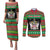 Saint Kitts And Nevis Christmas Couples Matching Puletasi and Long Sleeve Button Shirt Coat Of Arms Xmas Vibe - Wonder Print Shop