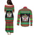 Saint Kitts And Nevis Christmas Couples Matching Puletasi and Long Sleeve Button Shirt Coat Of Arms Xmas Vibe - Wonder Print Shop