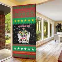 Saint Kitts And Nevis Christmas Door Cover Coat Of Arms Xmas Vibe - Wonder Print Shop