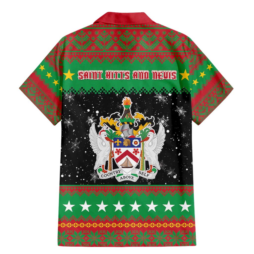 Saint Kitts And Nevis Christmas Family Matching Mermaid Dress and Hawaiian Shirt Coat Of Arms Xmas Vibe - Wonder Print Shop
