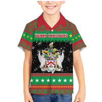 Saint Kitts And Nevis Christmas Family Matching Mermaid Dress and Hawaiian Shirt Coat Of Arms Xmas Vibe - Wonder Print Shop