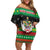 Saint Kitts And Nevis Christmas Family Matching Off Shoulder Short Dress and Hawaiian Shirt Coat Of Arms Xmas Vibe - Wonder Print Shop
