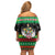 Saint Kitts And Nevis Christmas Family Matching Off Shoulder Short Dress and Hawaiian Shirt Coat Of Arms Xmas Vibe - Wonder Print Shop