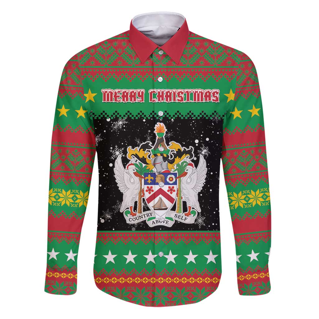 Saint Kitts And Nevis Christmas Family Matching Puletasi and Hawaiian Shirt Coat Of Arms Xmas Vibe - Wonder Print Shop
