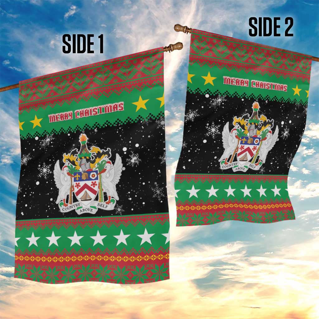Saint Kitts And Nevis Christmas Garden Flag Coat Of Arms Xmas Vibe - Wonder Print Shop