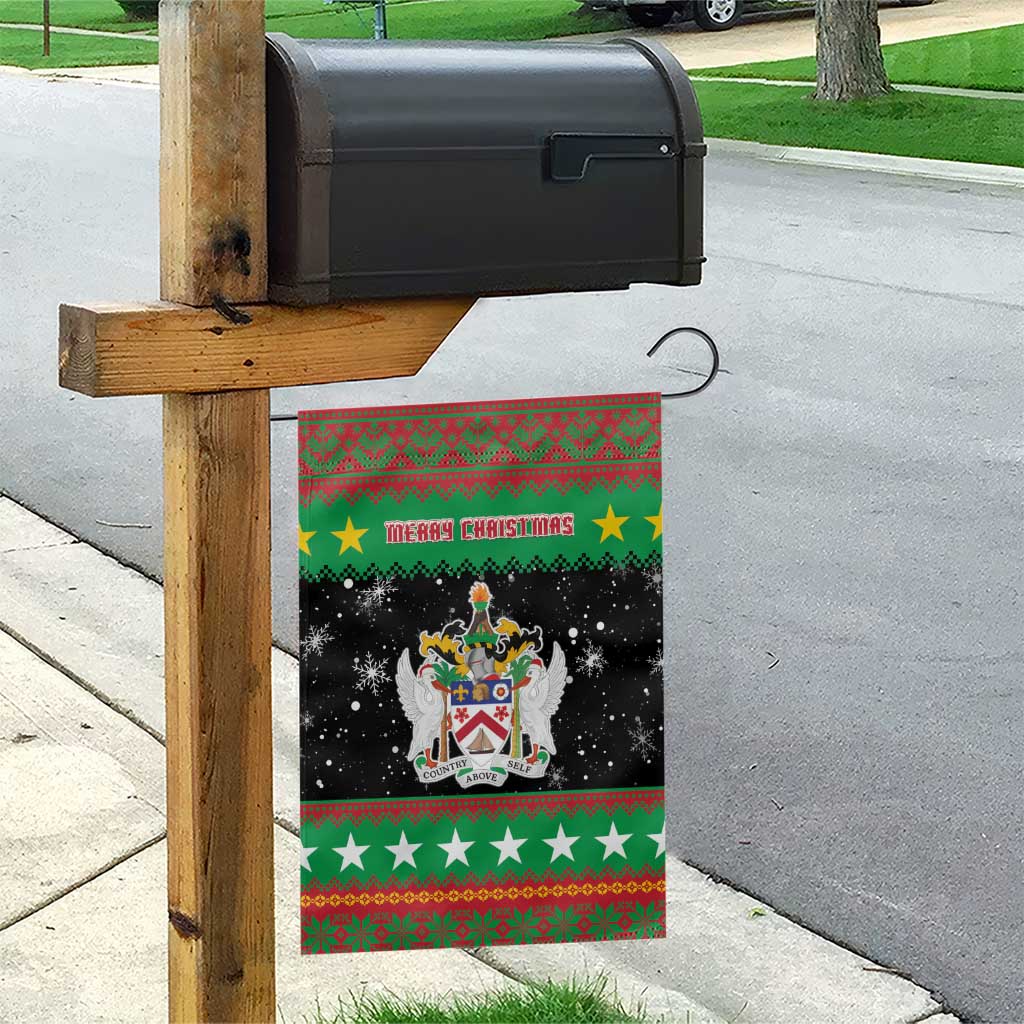 Saint Kitts And Nevis Christmas Garden Flag Coat Of Arms Xmas Vibe - Wonder Print Shop
