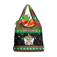 Saint Kitts And Nevis Christmas Grocery Bag Coat Of Arms Xmas Vibe - Wonder Print Shop