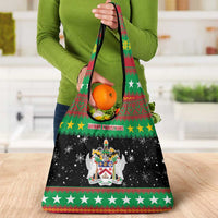Saint Kitts And Nevis Christmas Grocery Bag Coat Of Arms Xmas Vibe - Wonder Print Shop