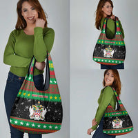 Saint Kitts And Nevis Christmas Grocery Bag Coat Of Arms Xmas Vibe - Wonder Print Shop