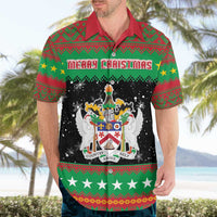 Saint Kitts And Nevis Christmas Hawaiian Shirt Coat Of Arms Xmas Vibe - Wonder Print Shop