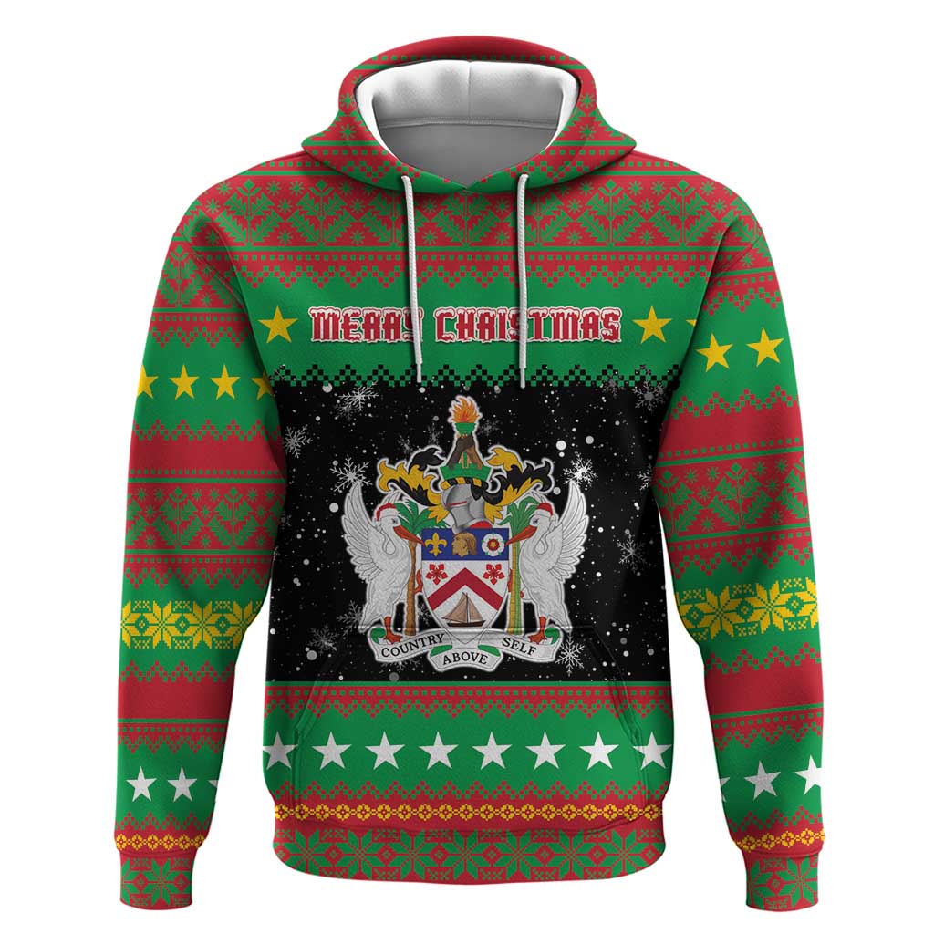Saint Kitts And Nevis Christmas Hoodie Coat Of Arms Xmas Vibe - Wonder Print Shop