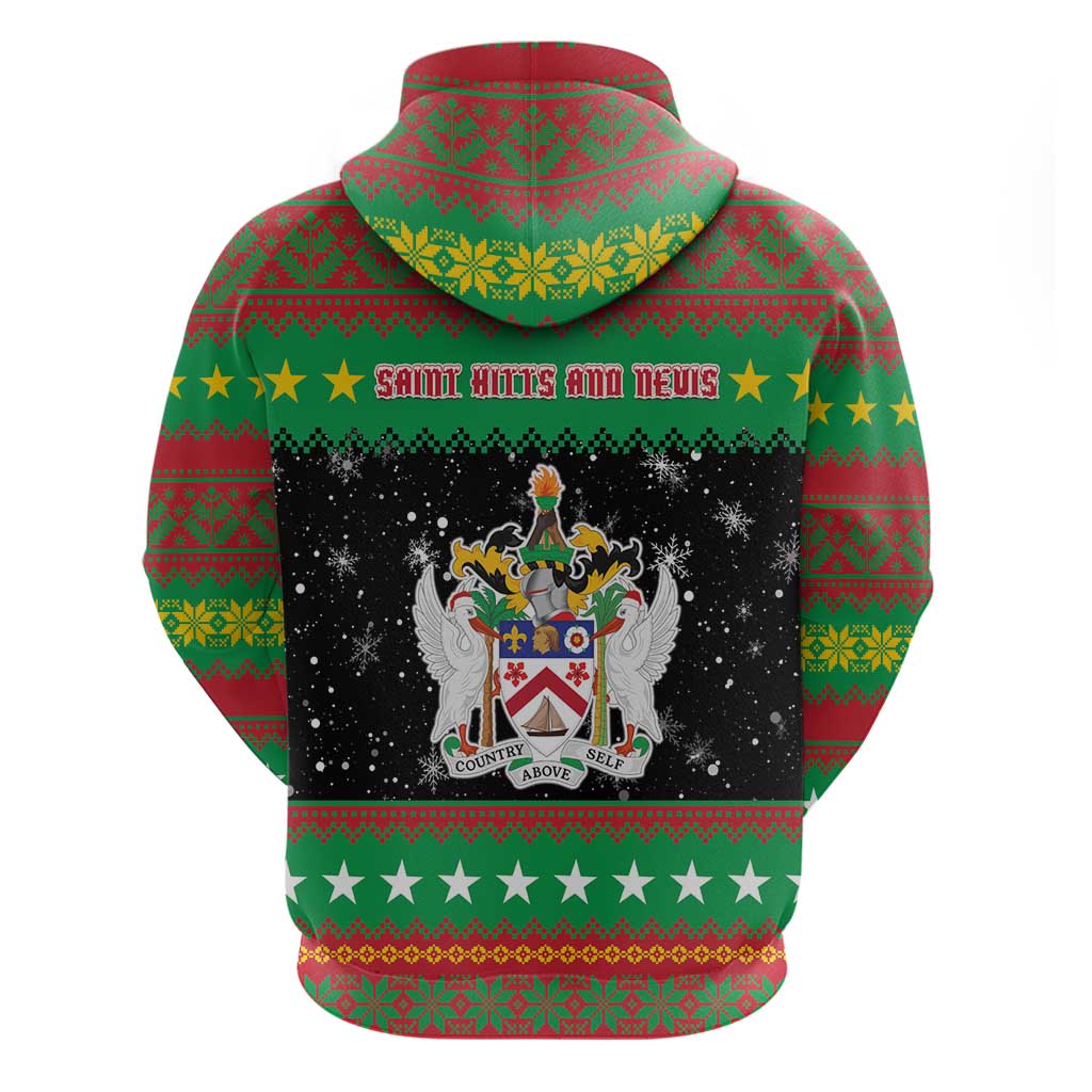 Saint Kitts And Nevis Christmas Hoodie Coat Of Arms Xmas Vibe - Wonder Print Shop