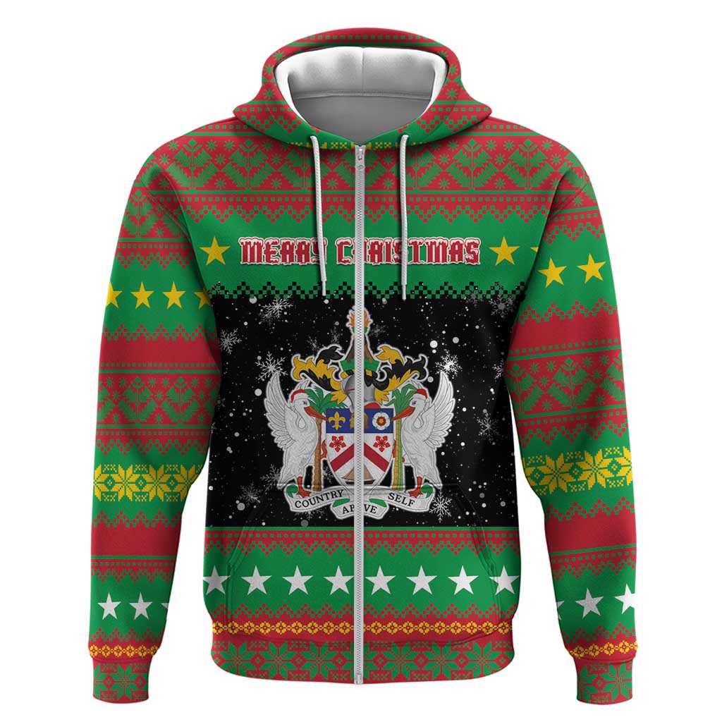 Saint Kitts And Nevis Christmas Hoodie Coat Of Arms Xmas Vibe - Wonder Print Shop