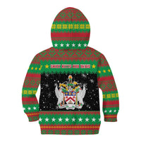 Saint Kitts And Nevis Christmas Kid Hoodie Coat Of Arms Xmas Vibe - Wonder Print Shop