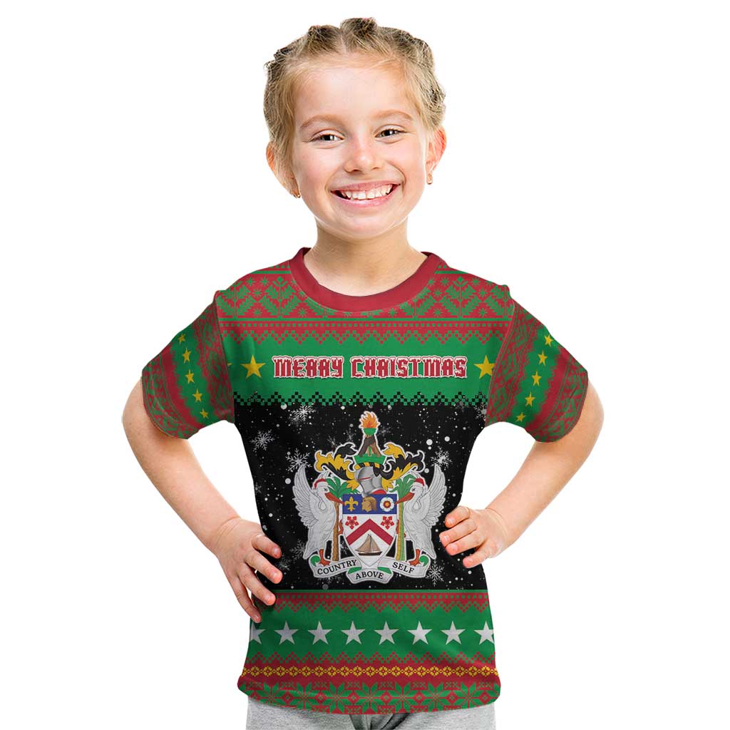 Saint Kitts And Nevis Christmas Kid T Shirt Coat Of Arms Xmas Vibe - Wonder Print Shop