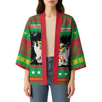 Saint Kitts And Nevis Christmas Kimono Coat Of Arms Xmas Vibe - Wonder Print Shop