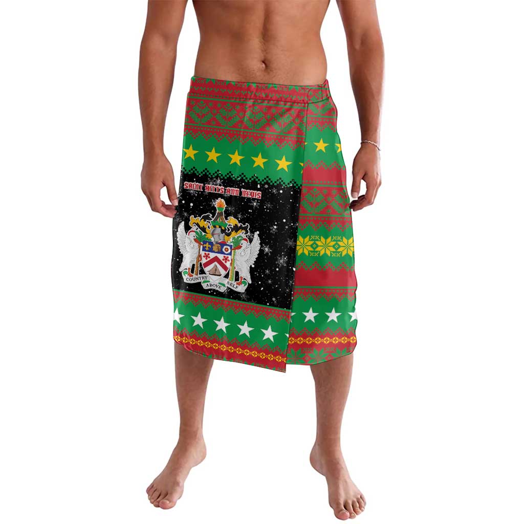 Saint Kitts And Nevis Christmas Lavalava Coat Of Arms Xmas Vibe - Wonder Print Shop