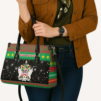 Saint Kitts And Nevis Christmas Leather Bag Coat Of Arms Xmas Vibe - Wonder Print Shop