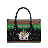 Saint Kitts And Nevis Christmas Leather Bag Coat Of Arms Xmas Vibe - Wonder Print Shop