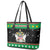 Saint Kitts And Nevis Christmas Leather Tote Bag Coat Of Arms Xmas Vibe - Wonder Print Shop
