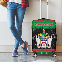 Saint Kitts And Nevis Christmas Luggage Cover Coat Of Arms Xmas Vibe - Wonder Print Shop