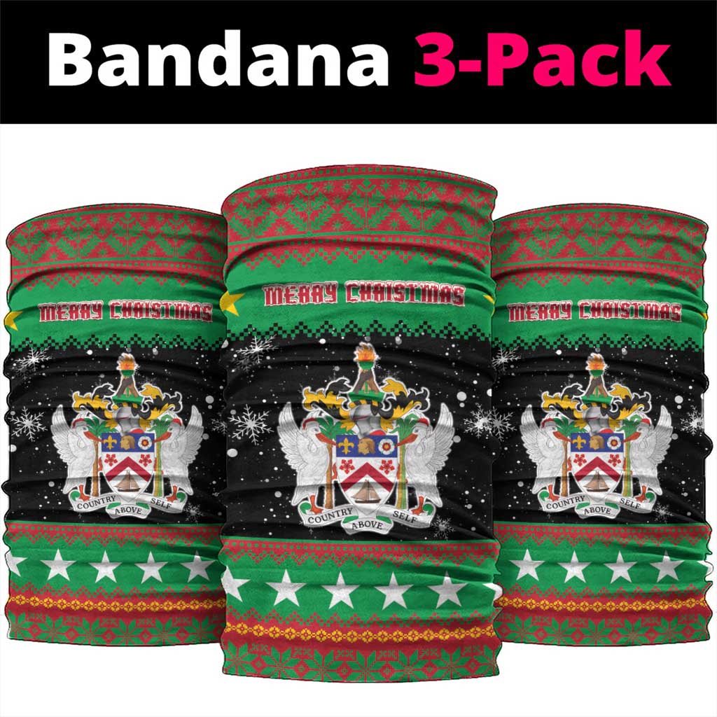 Saint Kitts And Nevis Christmas Neck Gaiter Coat Of Arms Xmas Vibe - Wonder Print Shop