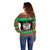 Saint Kitts And Nevis Christmas Off Shoulder Sweater Coat Of Arms Xmas Vibe - Wonder Print Shop