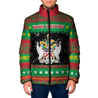 Saint Kitts And Nevis Christmas Padded Jacket Coat Of Arms Xmas Vibe - Wonder Print Shop