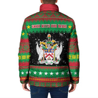 Saint Kitts And Nevis Christmas Padded Jacket Coat Of Arms Xmas Vibe - Wonder Print Shop