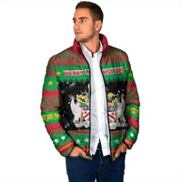 Saint Kitts And Nevis Christmas Padded Jacket Coat Of Arms Xmas Vibe - Wonder Print Shop
