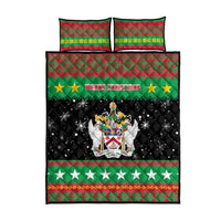 Saint Kitts And Nevis Christmas Quilt Bed Set Coat Of Arms Xmas Vibe - Wonder Print Shop