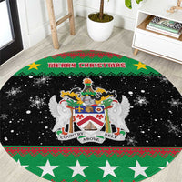 Saint Kitts And Nevis Christmas Round Carpet Coat Of Arms Xmas Vibe - Wonder Print Shop