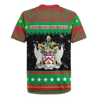Saint Kitts And Nevis Christmas Rugby Jersey Coat Of Arms Xmas Vibe - Wonder Print Shop
