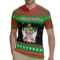 Saint Kitts And Nevis Christmas Rugby Jersey Coat Of Arms Xmas Vibe - Wonder Print Shop