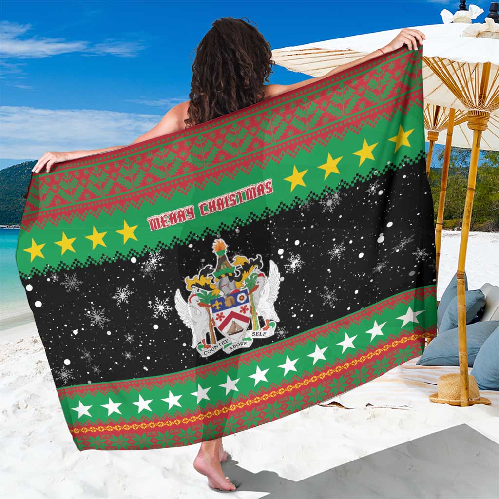 Saint Kitts And Nevis Christmas Sarong Coat Of Arms Xmas Vibe - Wonder Print Shop