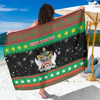 Saint Kitts And Nevis Christmas Sarong Coat Of Arms Xmas Vibe - Wonder Print Shop