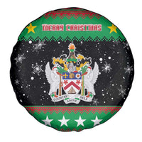 Saint Kitts And Nevis Christmas Spare Tire Cover Coat Of Arms Xmas Vibe - Wonder Print Shop